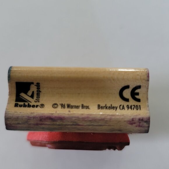 1996 Rubber Stampede Rubber Stamp Bedtime Tweety Bird Wearing Sylvester Slippers - Picture 7 of 11